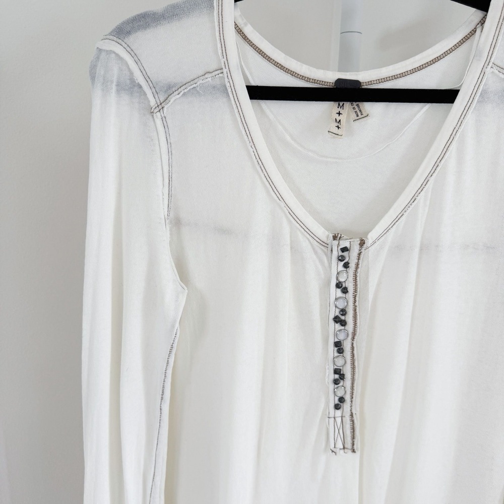 Free People We The Free Henley Tunic Top Size Medium - Picture 3 of 5